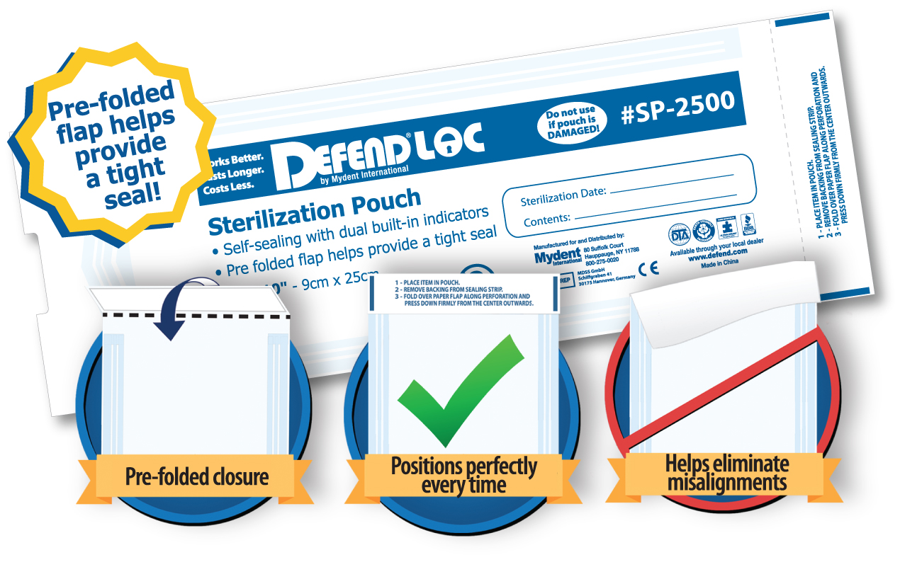 Pouches Sterilization Self Seal Mydent Defend-Pl .. .  .  